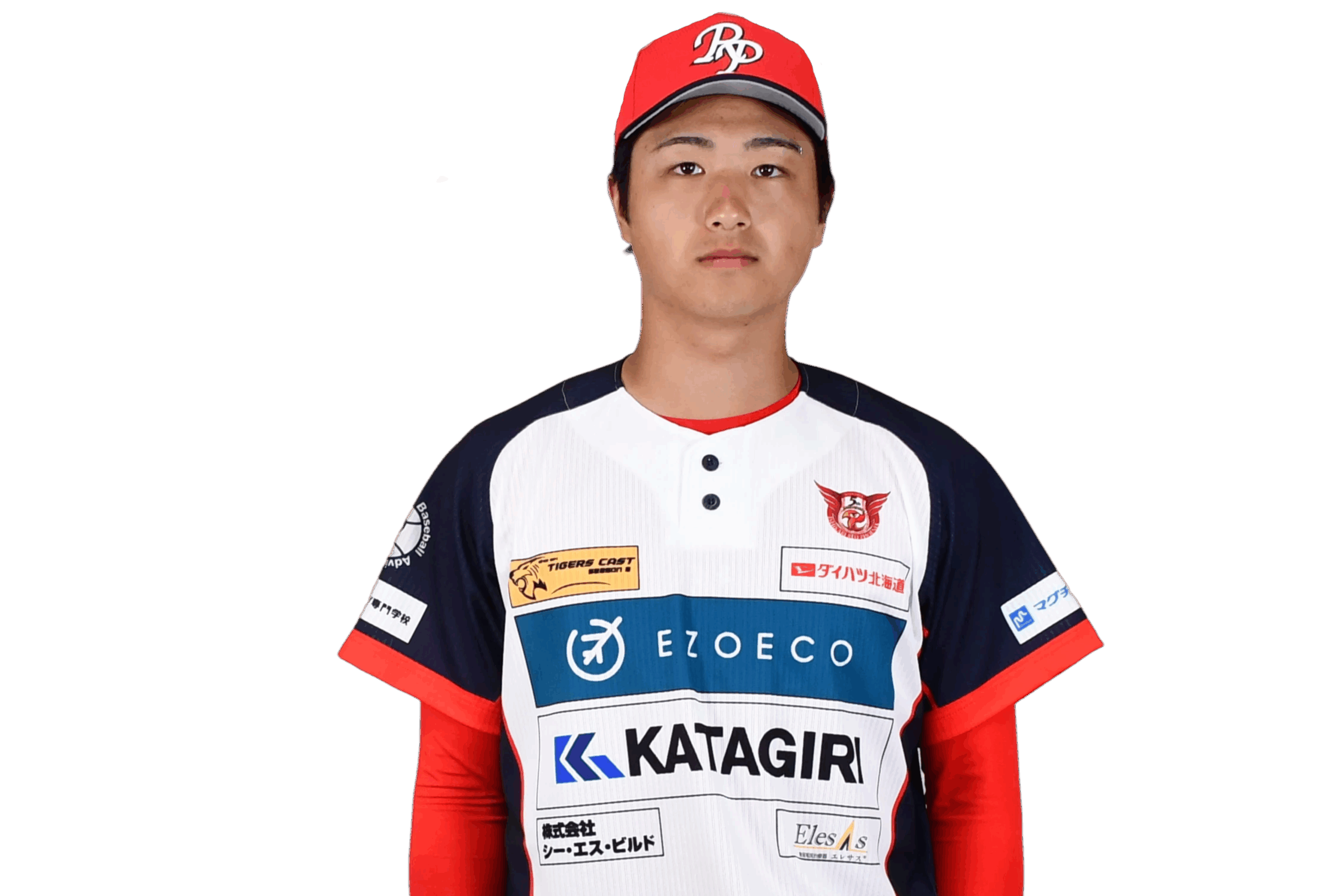 背番号81の長谷川　晴也人選手がユニフォーム姿で正面を向いている